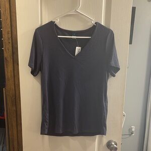 Classic Navy V-Neck Women's Top